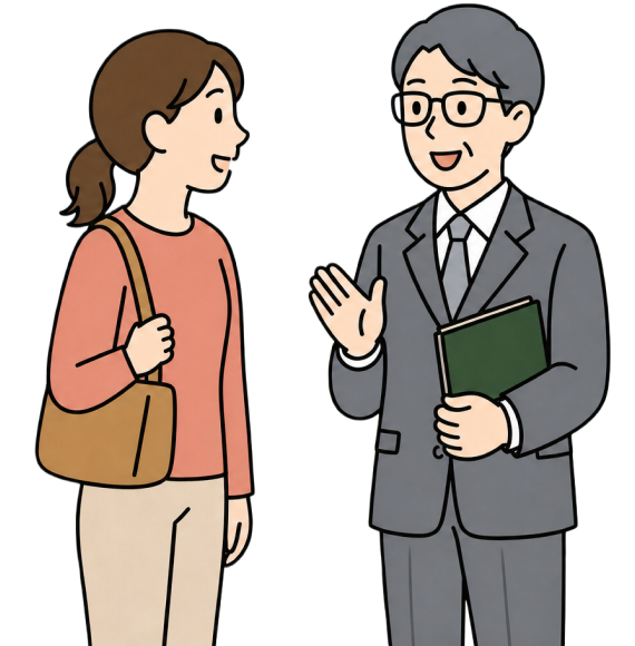 地域で相談に応じる様子のイラスト